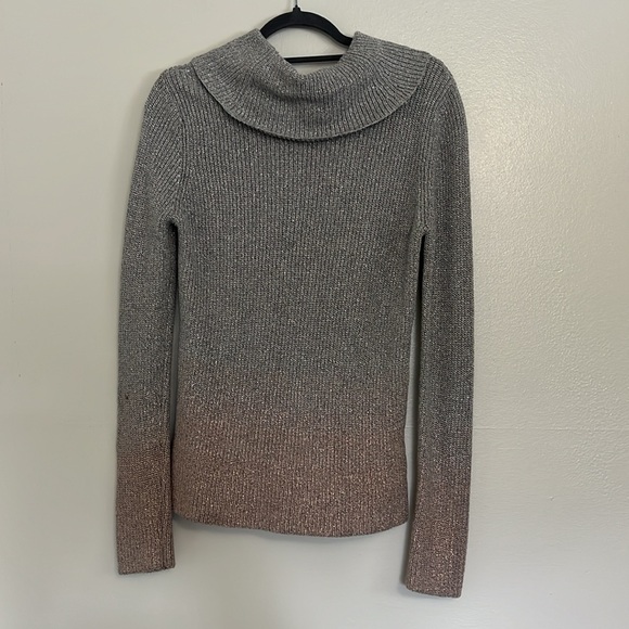 WHBM Cowl Neck Ombre Sweater in Silver - Picture 6 of 9